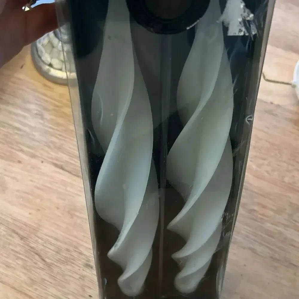 New vintage handmade in Israel feather taper candles 12 inch